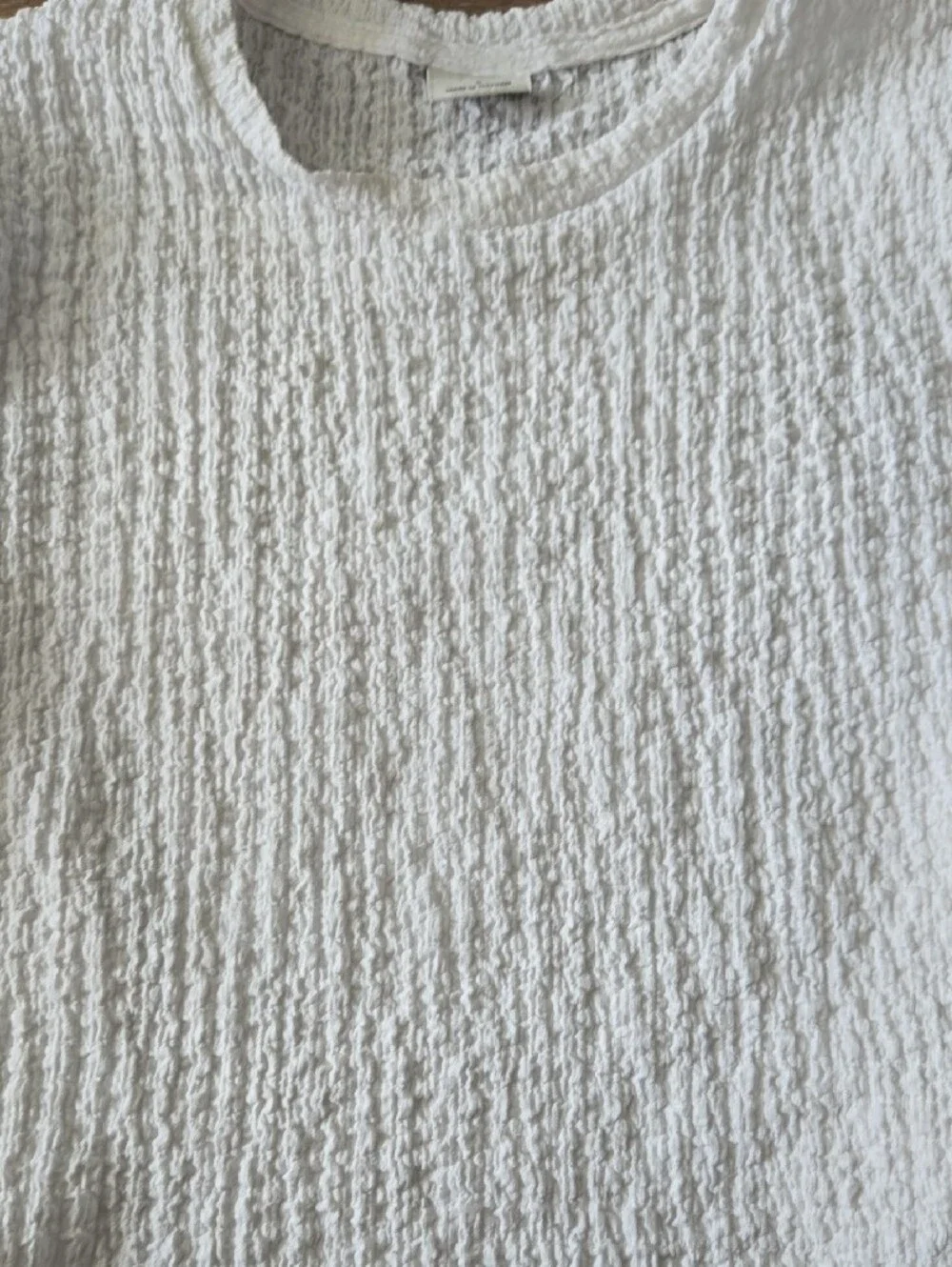 Abercrombie & Fitch White Textured Crewneck Top - Picture 3 of 3
